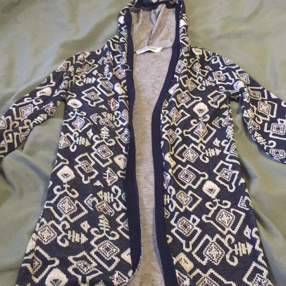 Pink blue and gray cotton emporium sweater